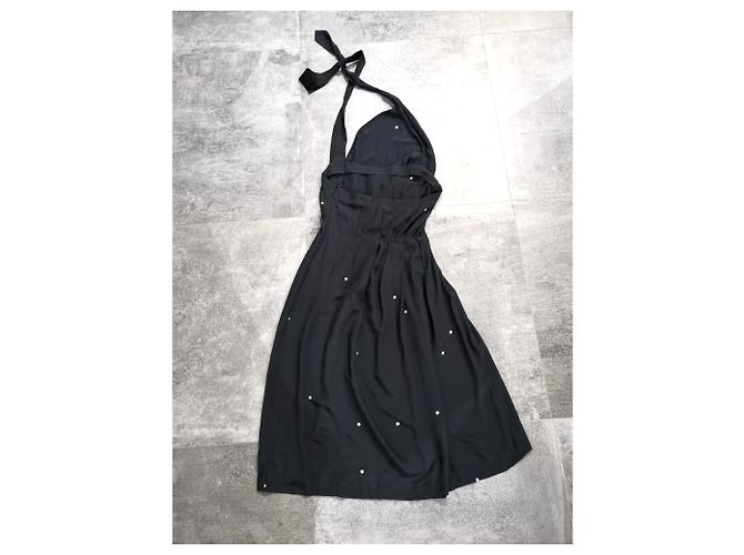 Dries van Noten vestido de seda FR36 Azul marino - vista 3