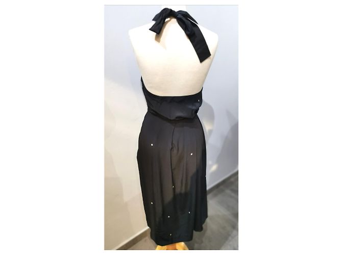 Dries van Noten vestido de seda FR36 Azul marino - vista 4