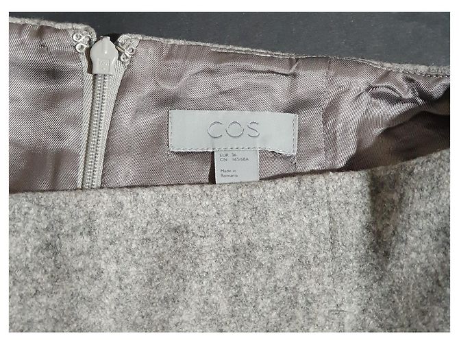 Falda Cos gris de lana y poliamida - vista 3