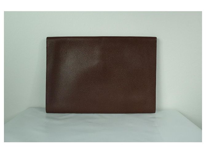 Hermès Pochette Rio 24cm in pelle di cacao Courchevel Marrone - vista 2