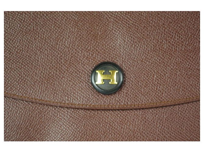 Hermès Pochette Rio 24cm in pelle di cacao Courchevel Marrone - vista 7