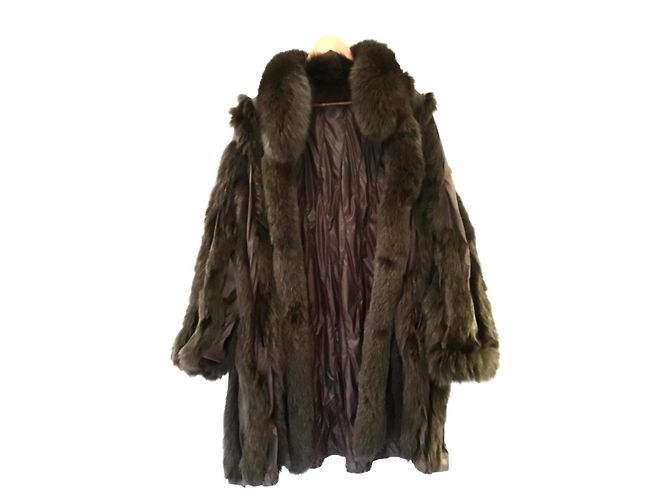Autre Marque Abrigo reversible Diego M Saga Fur Blue Fox Marrón Marrón oscuro - vista 3