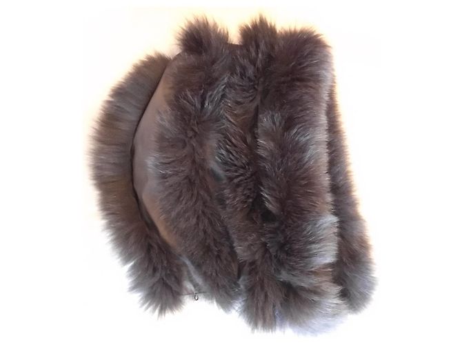Autre Marque Abrigo reversible Diego M Saga Fur Blue Fox Marrón Marrón oscuro - vista 6