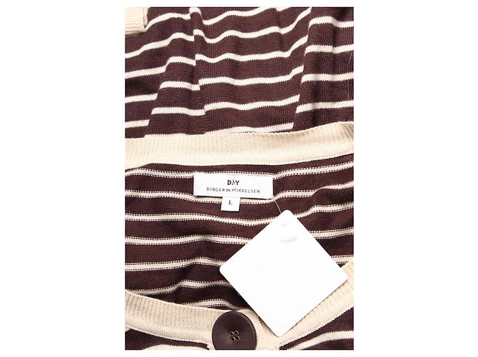 Day Birger & Mikkelsen Strickjacke Braun Beige Baumwolle Wolle - Ansicht 3