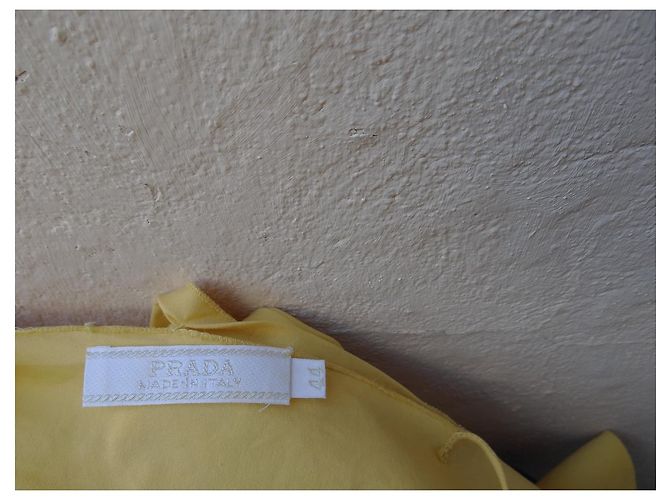 Prada trägerloses Kleid gelb aus Baumwolle - Ansicht 11