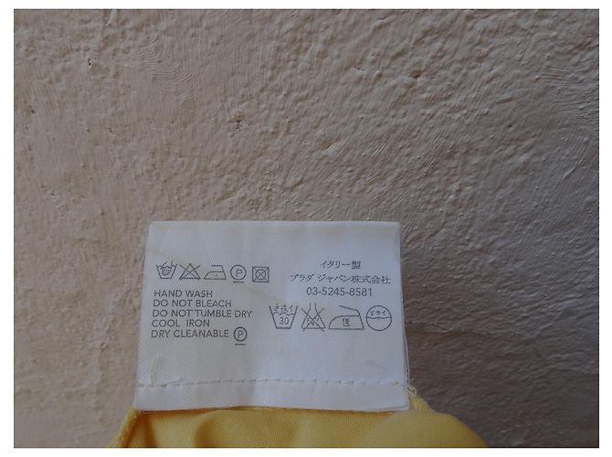 Prada trägerloses Kleid gelb aus Baumwolle - Ansicht 13