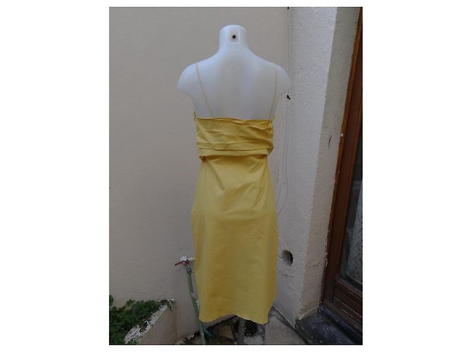 Prada trägerloses Kleid gelb aus Baumwolle - Ansicht 6