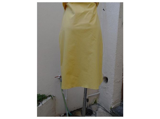 Prada trägerloses Kleid gelb aus Baumwolle - Ansicht 7