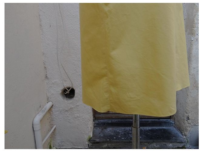 Prada trägerloses Kleid gelb aus Baumwolle - Ansicht 9