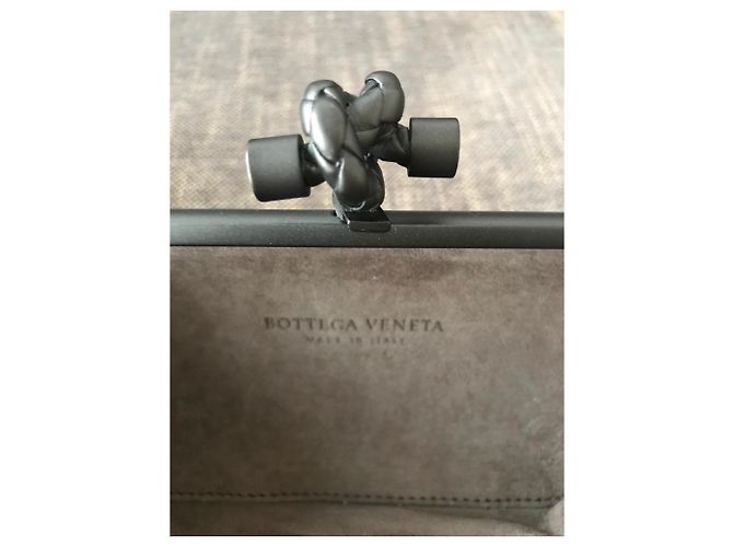 Clutch Bottega Veneta Knot Mirror Lens in agnello beige - vista 3