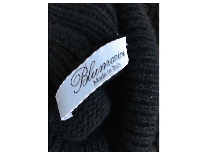 Top Blumarine de cashmere e lã preto com strass - vista 3