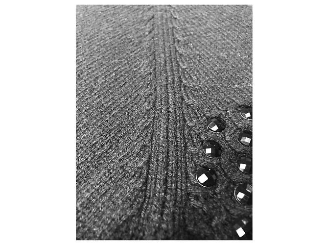 Top Blumarine de cashmere e lã preto com strass - vista 6