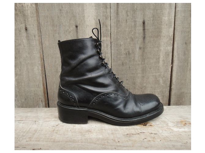 Botines Sartore de piel negra talla 36,5 Negro - vista 3