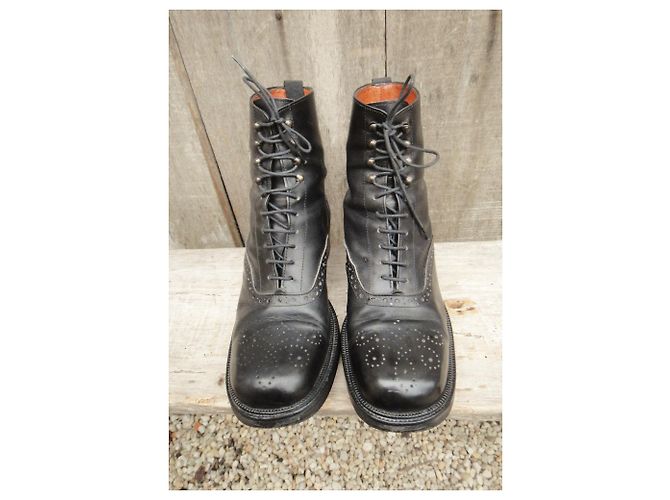 Botines Sartore de piel negra talla 36,5 Negro - vista 4