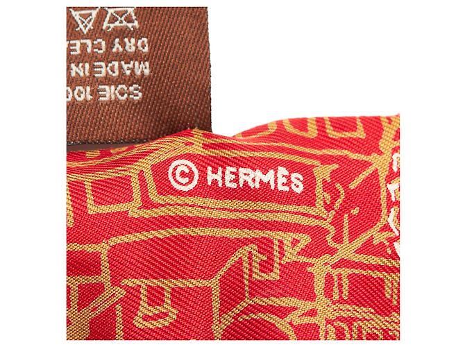 Hermès Hermes Roter Laire de Ginza Twilly Seidenschal Mehrfarben - Ansicht 7