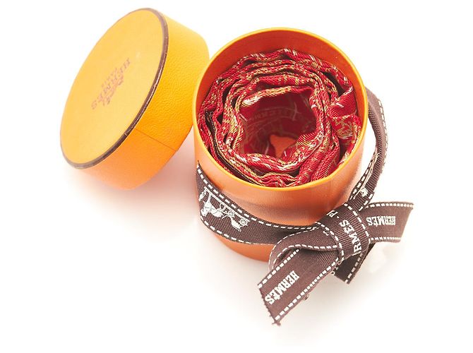 Hermès Hermes Roter Laire de Ginza Twilly Seidenschal Mehrfarben - Ansicht 8