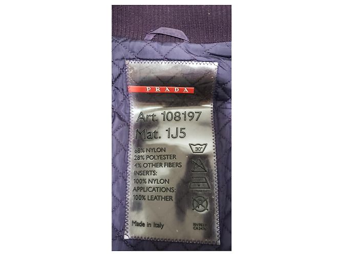 Chaqueta Prada Morada con Detalles de Cuero Púrpura - vista 4