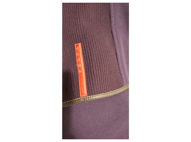 Chaqueta Prada Morada con Detalles de Cuero Púrpura - vista 6