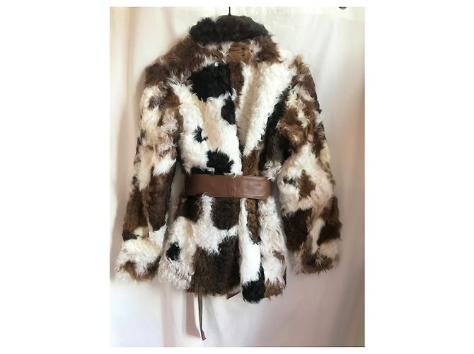Antik Batik Modell Sheela "Kuh" Pelzjacke Mehrfarben - Ansicht 2