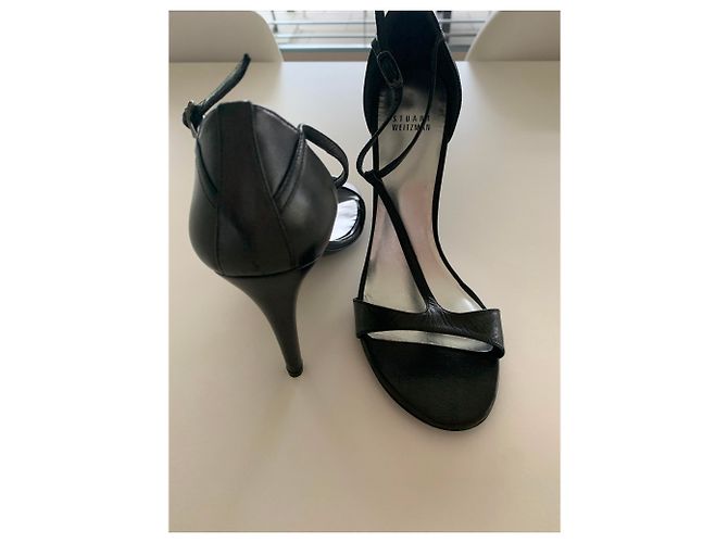 Sandali Stuart Weitzman Sinful in pelle nera Nero - vista 5