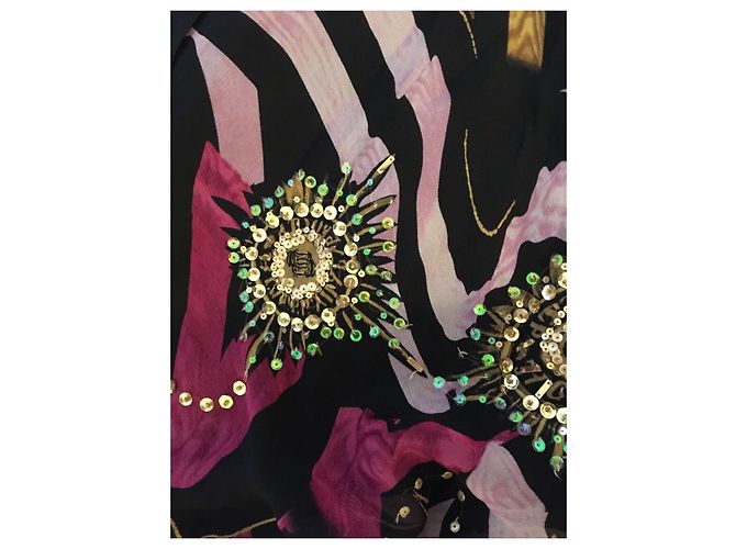 Diane Von Furstenberg Vintage Mikahil Seidenkleid Schwarz Mehrfarben - Ansicht 5