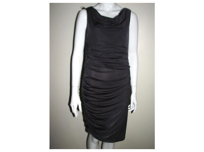 Vera Wang Graues Cocktailkleid mit Rüschen - Ansicht 4