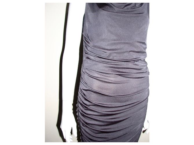 Vera Wang Graues Cocktailkleid mit Rüschen - Ansicht 5
