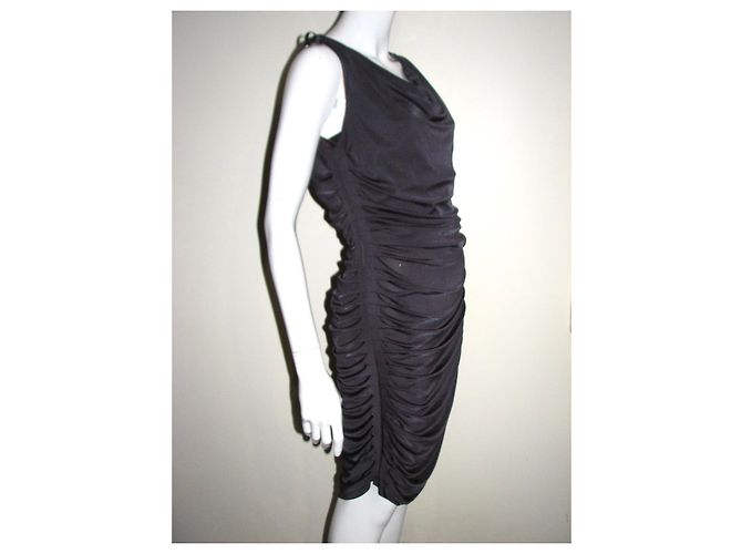 Vera Wang Graues Cocktailkleid mit Rüschen - Ansicht 6
