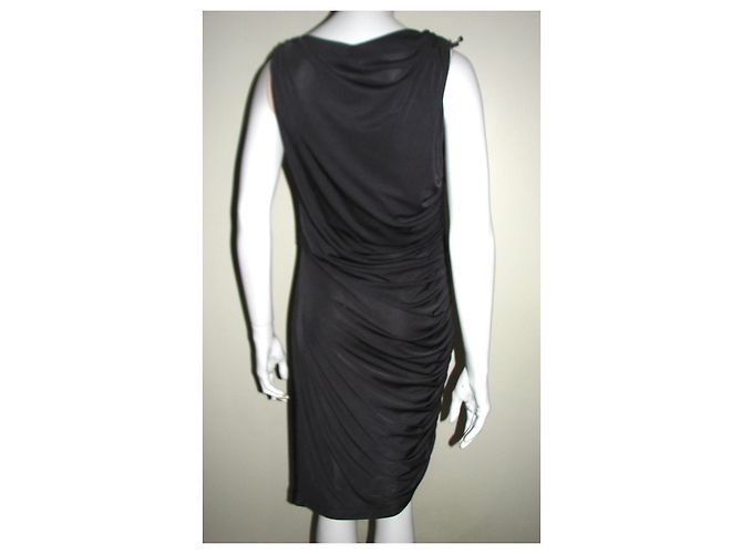 Vera Wang Graues Cocktailkleid mit Rüschen - Ansicht 7