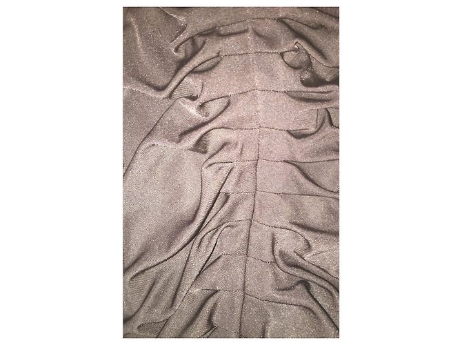 Vera Wang Graues Cocktailkleid mit Rüschen - Ansicht 9