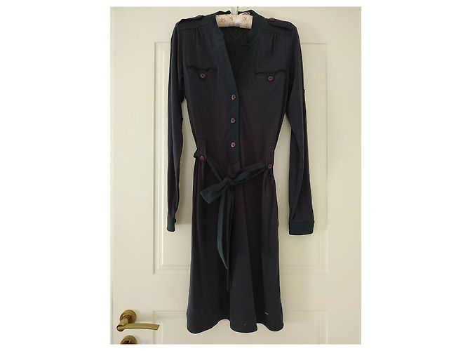 vestido clásico de algodón tommy hilfiger Azul oscuro - vista 2