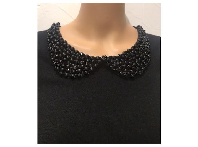 Autre Marque Jersey Paul Brial Negro de Viscosa con Cuello de Strass - vista 3