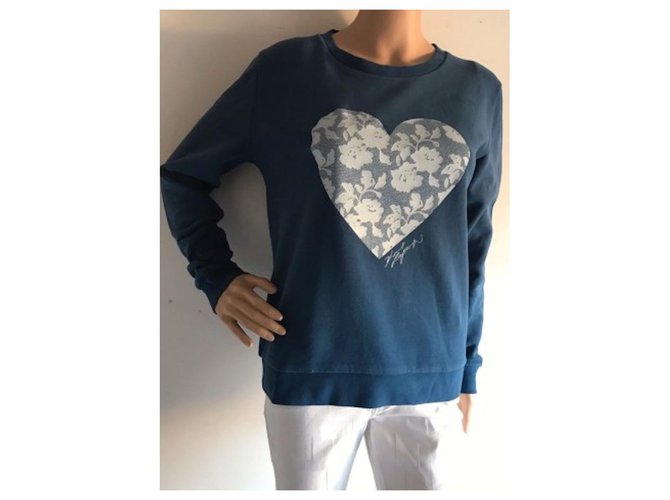 Karl Lagerfeld Blauer Baumwollpullover Rundhals - Ansicht 2