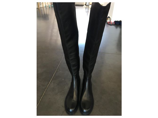 Stuart Weitzman Black Leather Boots - view 2