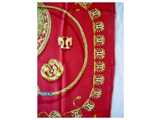 Hermès Seidentuch Les Cavaliers d'or 90x90 Mehrfarben - Ansicht 7