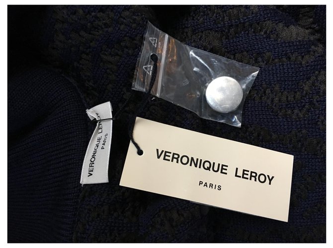 Veronique Leroy Strickwaren Dunkelbraun Dunkelblau - Ansicht 4