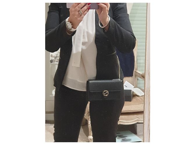 Gucci Wallet on Chain in pelle nera Nero - vista 5
