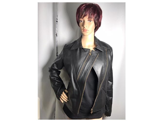 Autre Marque Perfecto schwarze Lederjacke - Ansicht 10