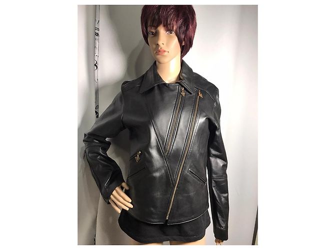 Autre Marque Perfecto schwarze Lederjacke - Ansicht 7