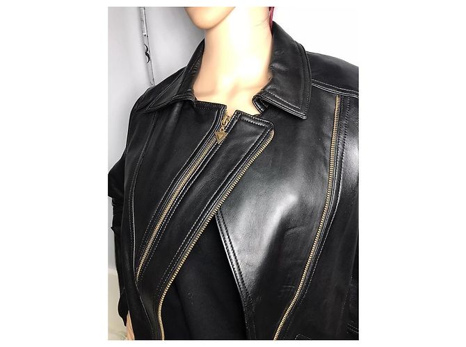Autre Marque Perfecto schwarze Lederjacke - Ansicht 8