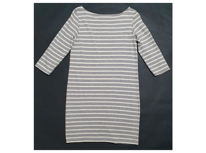 Vestido Ganni de algodón a rayas gris Blanco - vista 3