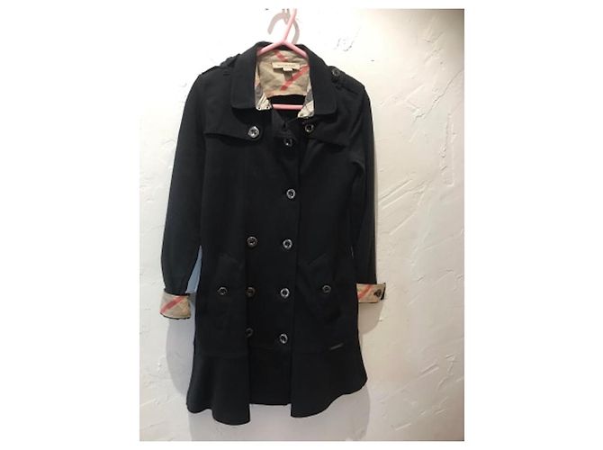 Cappotto Burberry Bambina Nero Cotone - vista 2