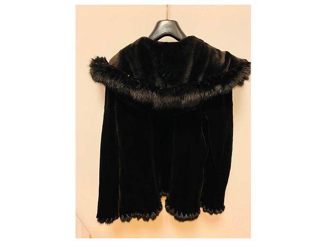 Abrigo de visón Braschi Borgoña Kopenhagen MINK Negro - vista 4