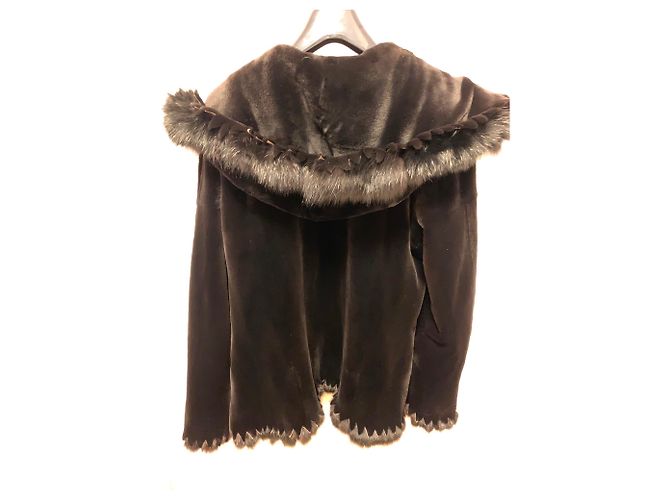 Abrigo de visón Braschi Borgoña Kopenhagen MINK Negro - vista 5