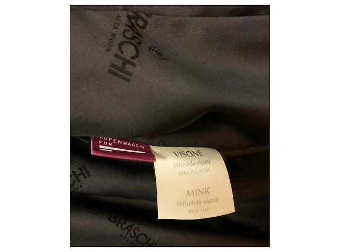 Abrigo de visón Braschi Borgoña Kopenhagen MINK Negro - vista 6