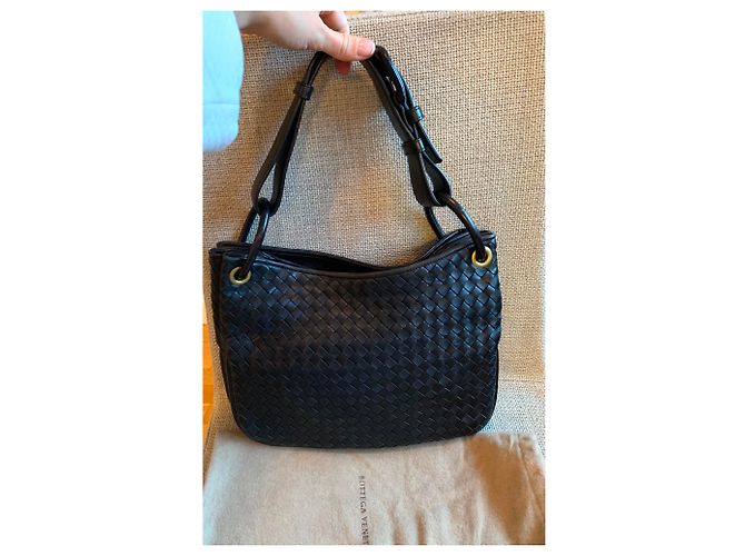 Bottega Veneta Bottega gewebte Ledertasche Schwarz - Ansicht 6