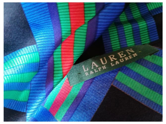 Autre Marque Sciarpa Ralph Lauren in seta nera Nero - vista 3
