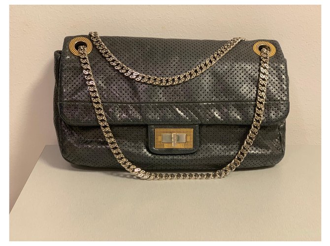 Borsa CHANEL perforata 2,55 Nero - vista 3