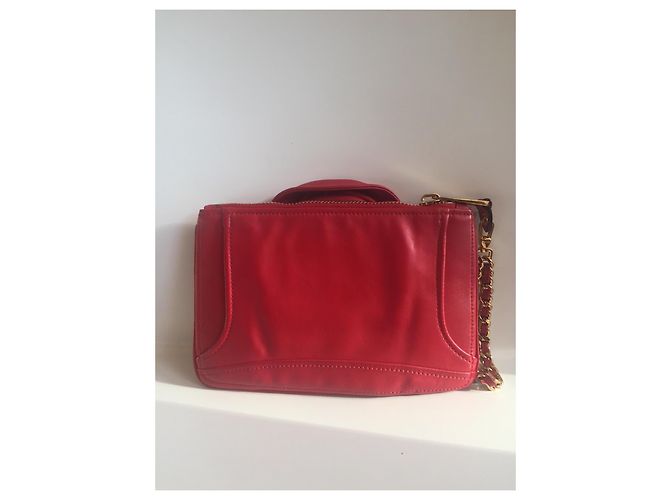 Pochette Moschino Biker Rossa in Pelle Rosso - vista 2