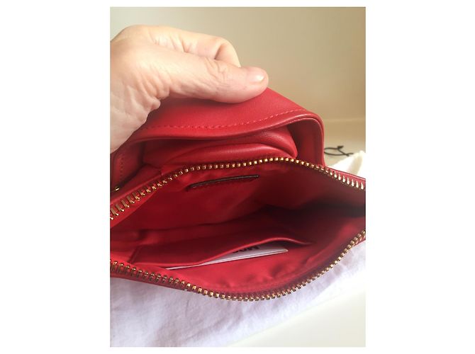 Pochette Moschino Biker Rossa in Pelle Rosso - vista 3